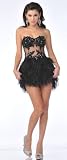 Zeilei 5886 Black Feather Strapless Special Occasion Party Dress