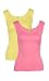Trend18 Viscose Pack Of 2 Sweet Scoop Top - Yellow/Pink RS.499.00