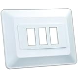 JR Products 13625 White Triple Switch Base and Face Plate