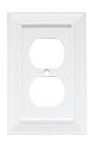 Liberty Hardware 126331 Wood Architectural Single Duplex Wall Plate, White