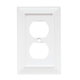 Liberty Hardware 126331 Wood Architectural Single Duplex Wall Plate, White