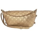 Embassy Gold Polyester Purse Zippered Closure Multiple Pockets Removable Shoulder Strap