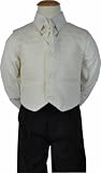 4-Piece Boys Black & Cream Suit