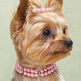 Dog Necklace with Rhinestone - Pink