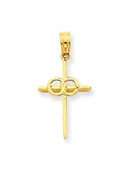 14k Gold Eternity Rings Cross Pendant