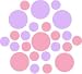 Set of 90 - Pink / Lilac Circles Polka Dots Vinyl Wall Graphic Decals Stickers