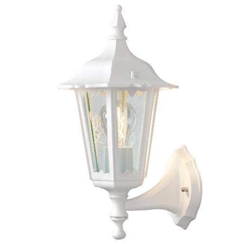 Konstsmide Firenze 7232-250 Wandleuchte (B: 19cm T: 22cm H: 36cm, 1x60W, IP43) matt-wei&szlig;