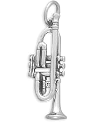 Trumpet Charm, Sterling Silver