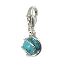 SilberDream 925 Sterling Silber Charm Kugel T&uuml;rkis Stein Charms Anh&auml;nger f&uuml;r Armband Kette oder Ohrring FC250T