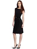 Jones New York Women's Petite Pleated Dress, Jet Black, Petite Small