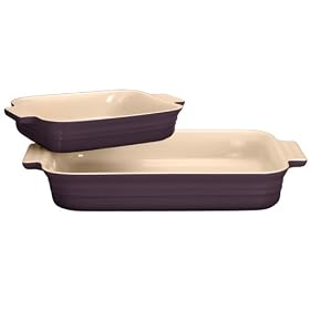 Buy Le Creuset 1-1 4-Quart Rectangular Bakers with Bonus Baker, Cassis