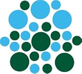 Set of 90 Dark Green / Ice Blue Circles Polka Dots Vinyl Wall Graphic Decals Stickers Set of 90 - Dark Green / Ice Blue Circles Polka Dots Vinyl Wall Graphic Decals Stickers