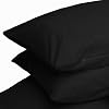 Linens Limited Polycotton Percale 180 Thread Count Housewife Pillow Cases, Black, Pair