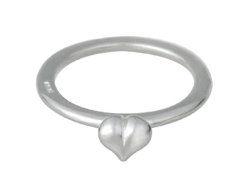 Dower & Hall, Twinkle – Solid Sterling Silver Love Heart Ring – Size L