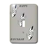 IMAGE OF Florene Jewish Theme - Dreidels On Silver - Light Switch Covers - single toggle switch