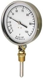 Vapr Tensn Therm, 4-1/2In Dial, 30to240F