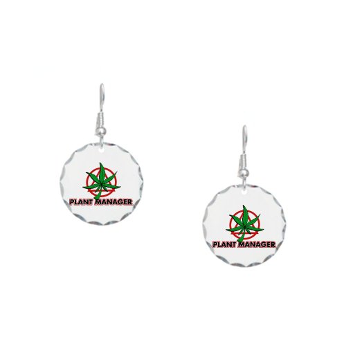 Earring Circle Charm Marijuana Plant Manager