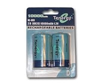 Card Tenergy NiMH D Size 10000mAh high capacity Rechargeable Battery: 2xD
