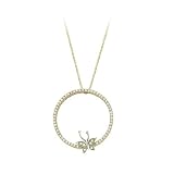14K Two Tone Gold 1/4 ct. Diamond Butterfly Fashion Necklace