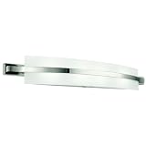 Kichler Lighting 45088PN Freeport 4-Light Incandescent Bath Fixture, Polished Nickel with Etched Linear Textured Glass