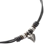 Fossil Herren-Kette Natural Surfer Edelstahl Leder Schwarz 42-47 cm JF85832040