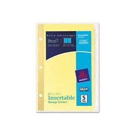 Avery WorkSaver Insertable Tab Dividers, 5-Tab Set, 1 Set (11102) by 