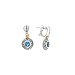 14K Yellow Gold and Sterling Silver Blue Topaz Fashion Earrings