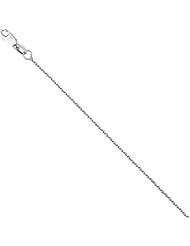 18K Solid White Gold Round Cable Chain Necklace 16" inch 1.5mm