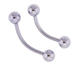 Anodized Lavender Titanium Eyebrow - 16g - 11mm x 4mm Bar (Sold as Pair)