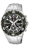 Seiko Stainless Steel Chronograph Black Dial Men's Watch #SNAD35