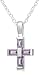 Sterling Silver Amethyst Cross Pendant, 18
