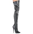 6 Inch High Heel Boots Black Thigh Highs Pointed Toe