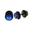 Black Anodized Stainless Steel Faux Plug - Blue CZ- 16g Stud - 6mm Fake Plug - Sold as a Pair Black Anodized Stainless Steel Faux Plug - Blue CZ- 16g Stud - 6mm Fake Plug - Sold as a Pair