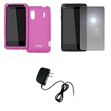 EMPIRE Hot Pink Silicone Skin Case Cover + Mirror Screen Protector + Home W ....