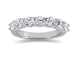 2.10 Prong Set 7 Stone Diamond Wedding Band in 14K White Gold