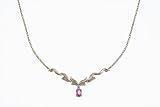 Image of 9ct White Gold Diamond and Ruby Ladies Necklace