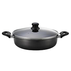 旨苑 ふっ素加工 IH対応 ガラス蓋付 卓上鍋 28cm H-3110
