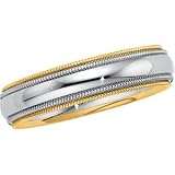 14K Two Tone Gold Comfort Fit Band