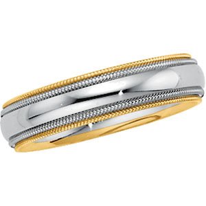 14K Two Tone Gold Comfort Fit Band