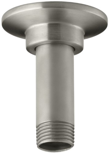 KOHLER K-7396-BN 3-Inch Straight Ceiling-Mount Showerarm and Flange, Vibrant Brushed Nickel
