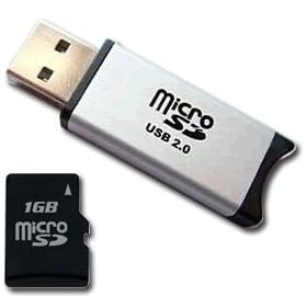 Micro SD Card Reader - Fast USB 2.0 Adapter for MicroSD cards up to 32Gb