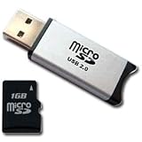 USB Reader for Micro SD Cards - Supplied with 1Gb Micro SD Card - USB 1.0 2.0 Supports up to 32Gb Micro SDHCby Memwah