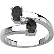 14K White Gold Onyx and Diamond Ring
