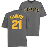 Pirates - Majestic Cooperstown Dyed Name and # Tee - Men's - Clemente, Roberto ( sz. M, PEPPER : Clemente, Roberto : Pirates )