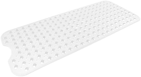 DII Oceanique Shower/Bathtub 15.75x39" Non Slip Transparent Safety Grip Suction Cup Vinyl Bath Tub Mat with Drain Cutout, Large, Clear