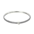 925 Silver & Diamond Stackable Bangle (0.05ctw)- 8 IN