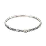 925 Silver & Diamond Stackable Bangle (0.05ctw)- 8 IN