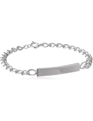 Sterling Silver Childrens Rectangular ID Bracelet, 6.25"