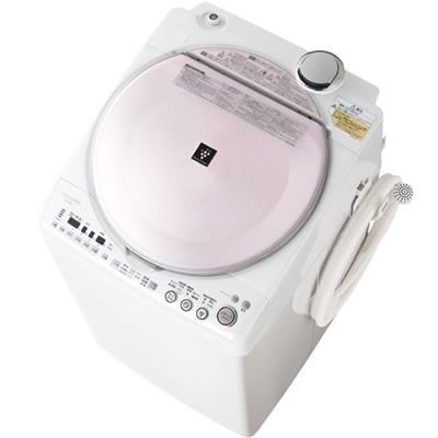 SHARP タテ型洗濯乾燥機 穴なし槽カビぎらい ピンク系 洗濯容量8.0kg ES-TX800-P