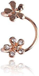 Suravitshop @@Lureme Alloy Crystal Plum Blossom Flower Ear Cuff Golden